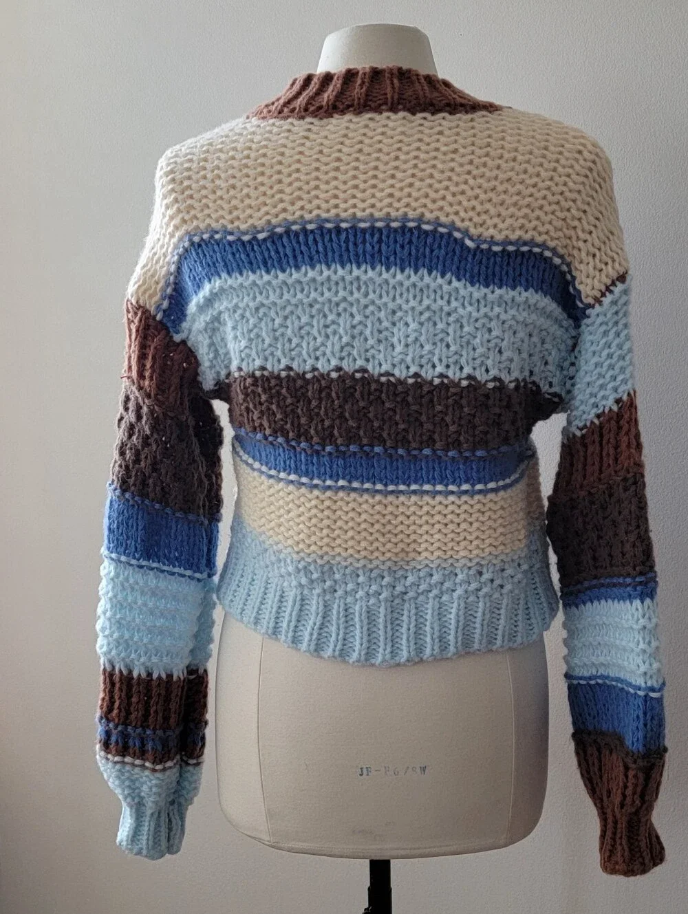 Altar'd State Women's XS Crew Neck Striped Pullover Sweater Long Sleeve Knit